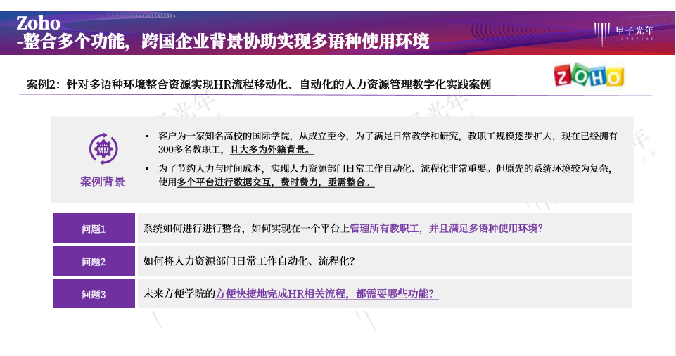 Zoho People入选甲子光年《人力资源管理数字化与最佳实践案例研究》