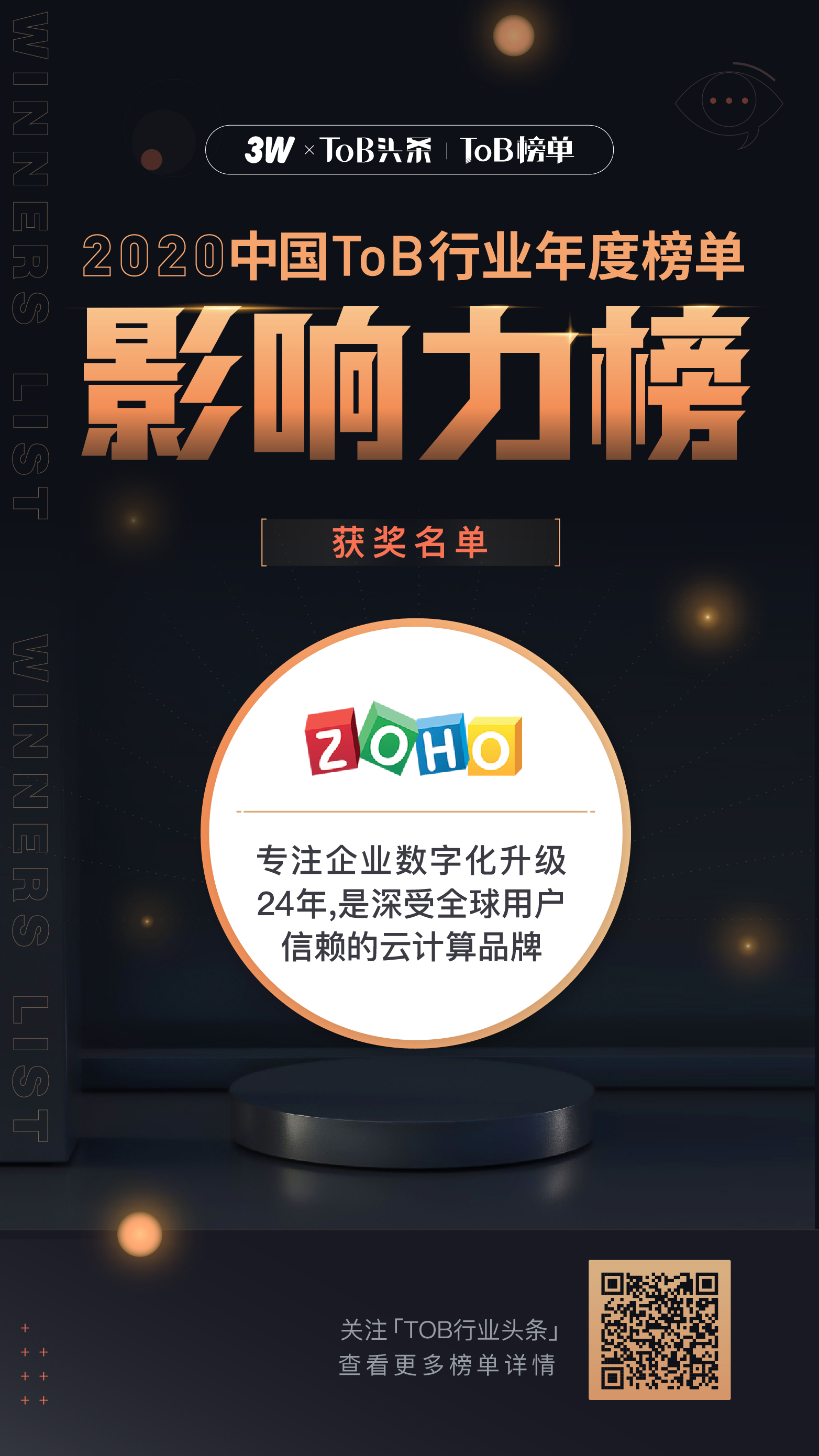 ZOHO荣登“2020中国ToB行业年度企业影响力”榜单
