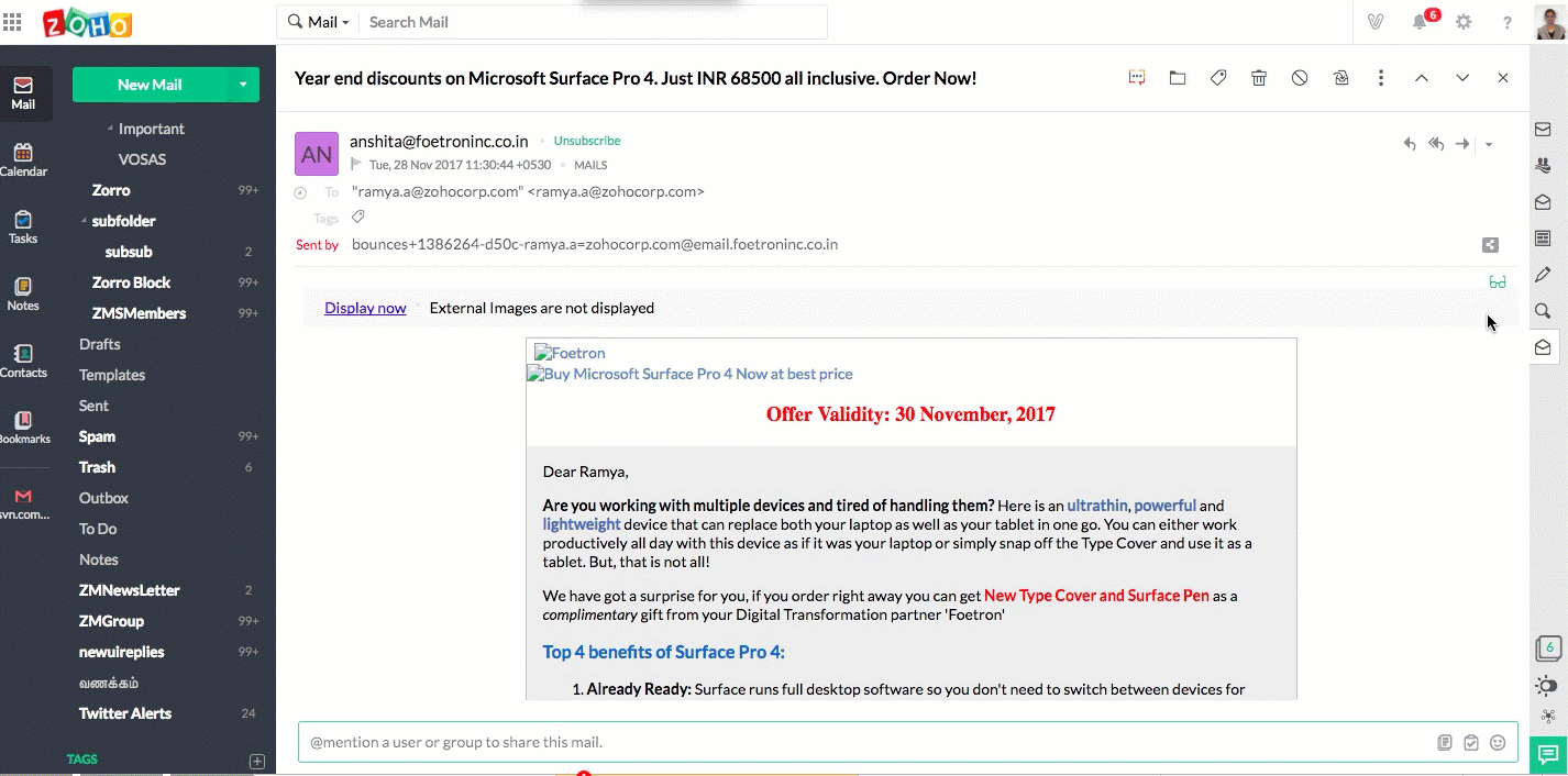 选择不同的Mail阅读模式