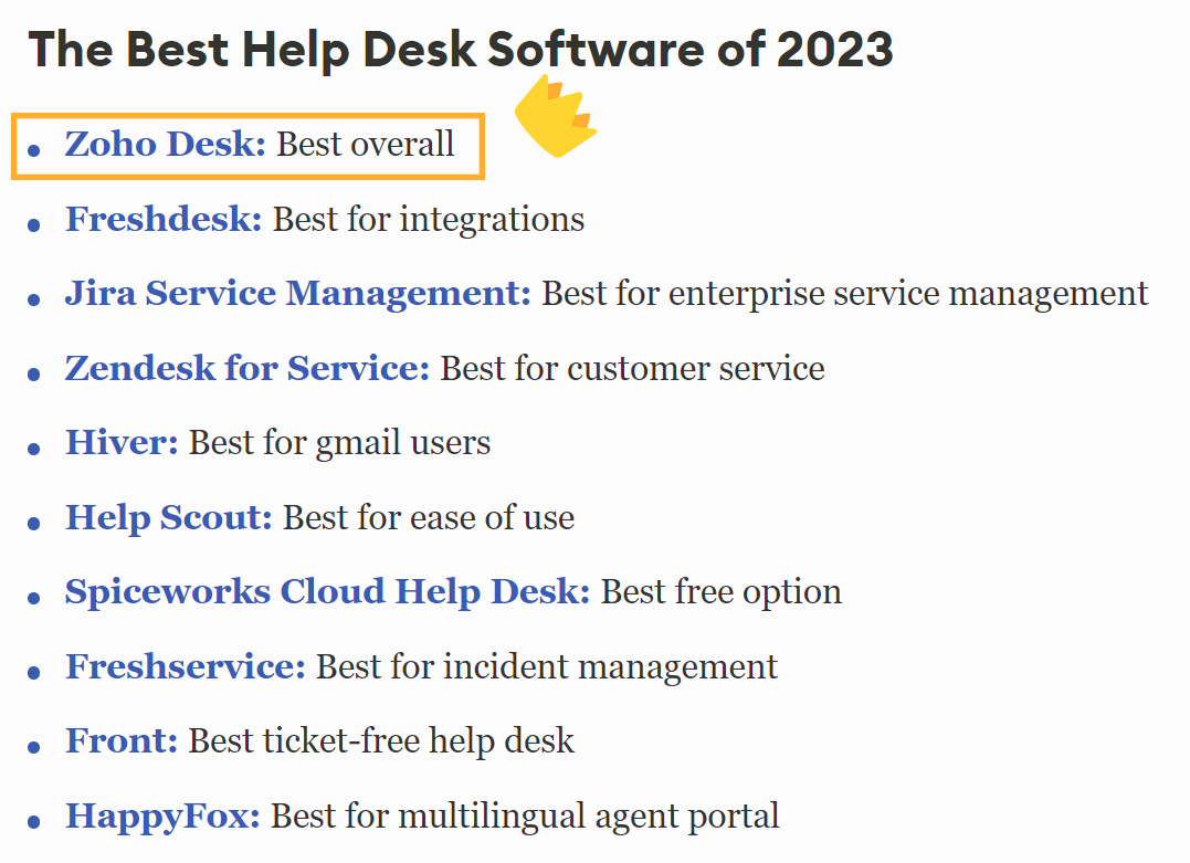 再获福布斯认可 | Zoho Desk入选优秀帮助台软件Top10，综合评分居榜首