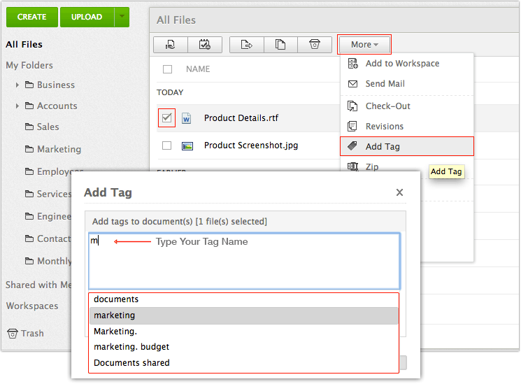 Add tag to documents