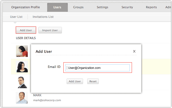Admin Console - Add users