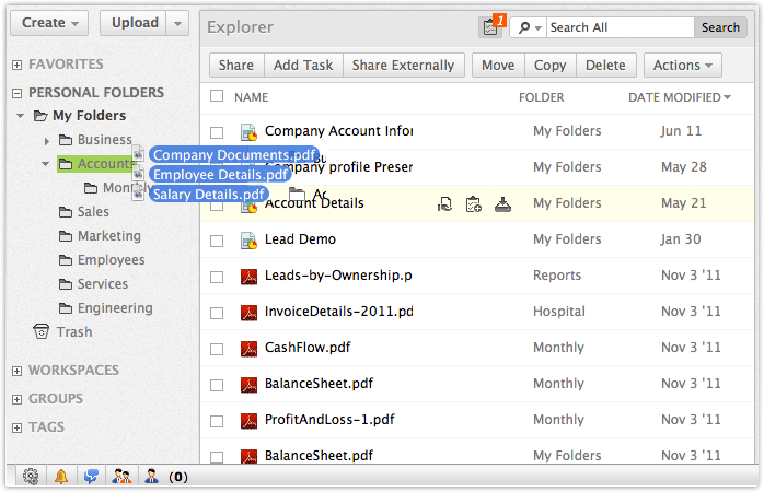Drag-and-drop upload