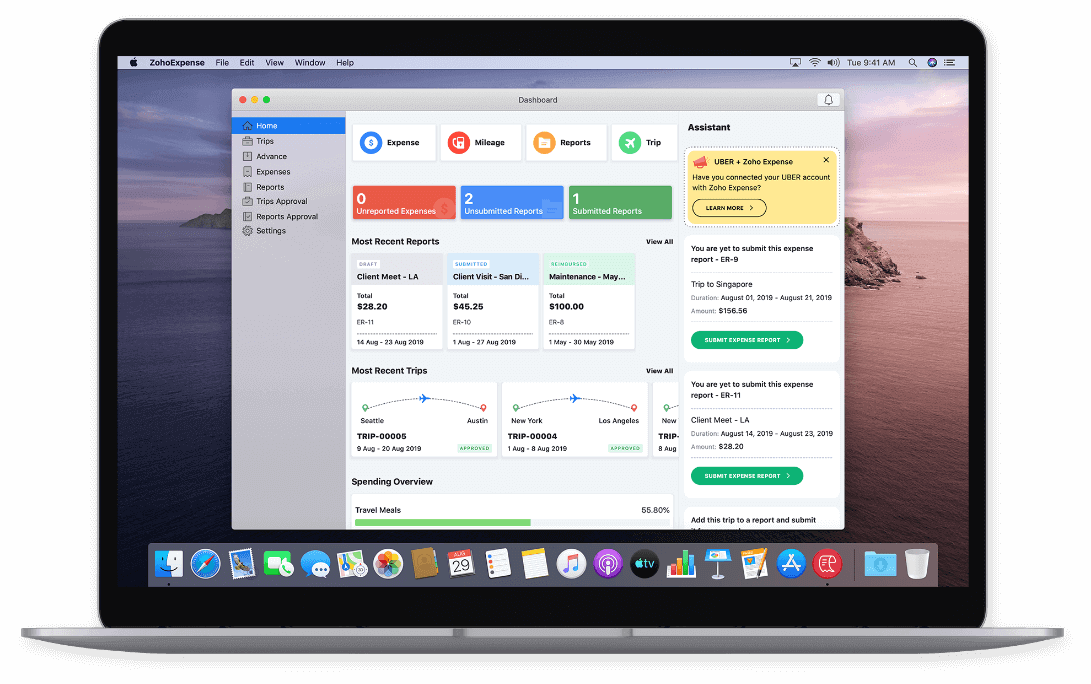 Expense reporting app for Mac - Zoho Expense