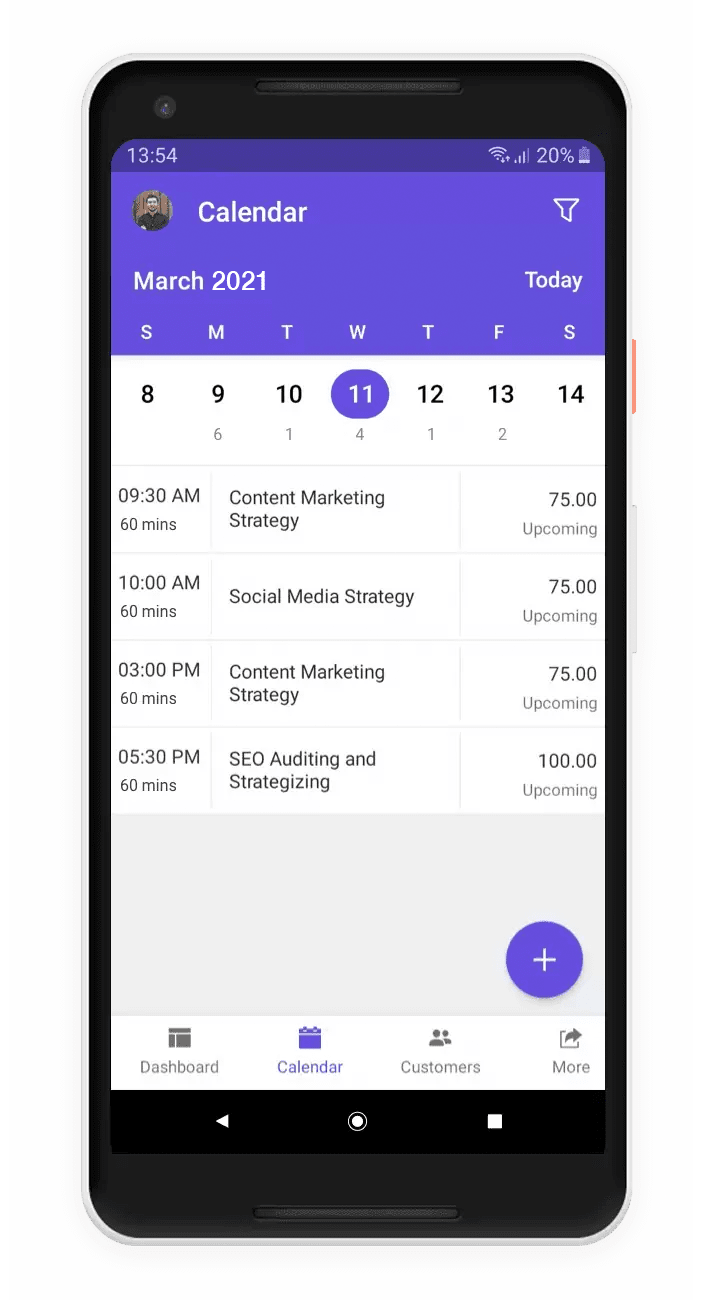 Manage bookings on mobile app
