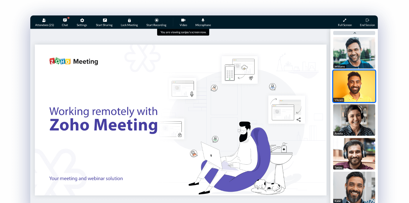 Screen sharing meeting software - Zoho Meeting