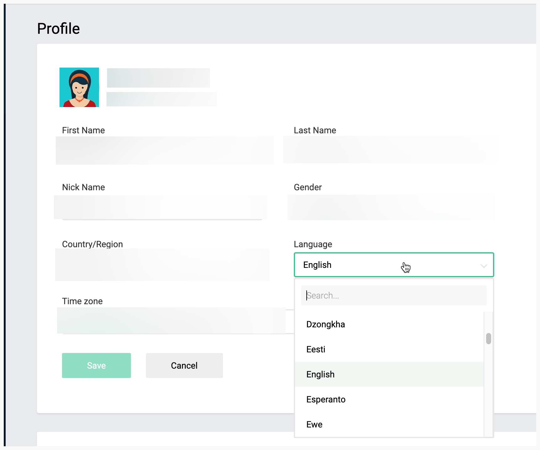搜索您的首选语言