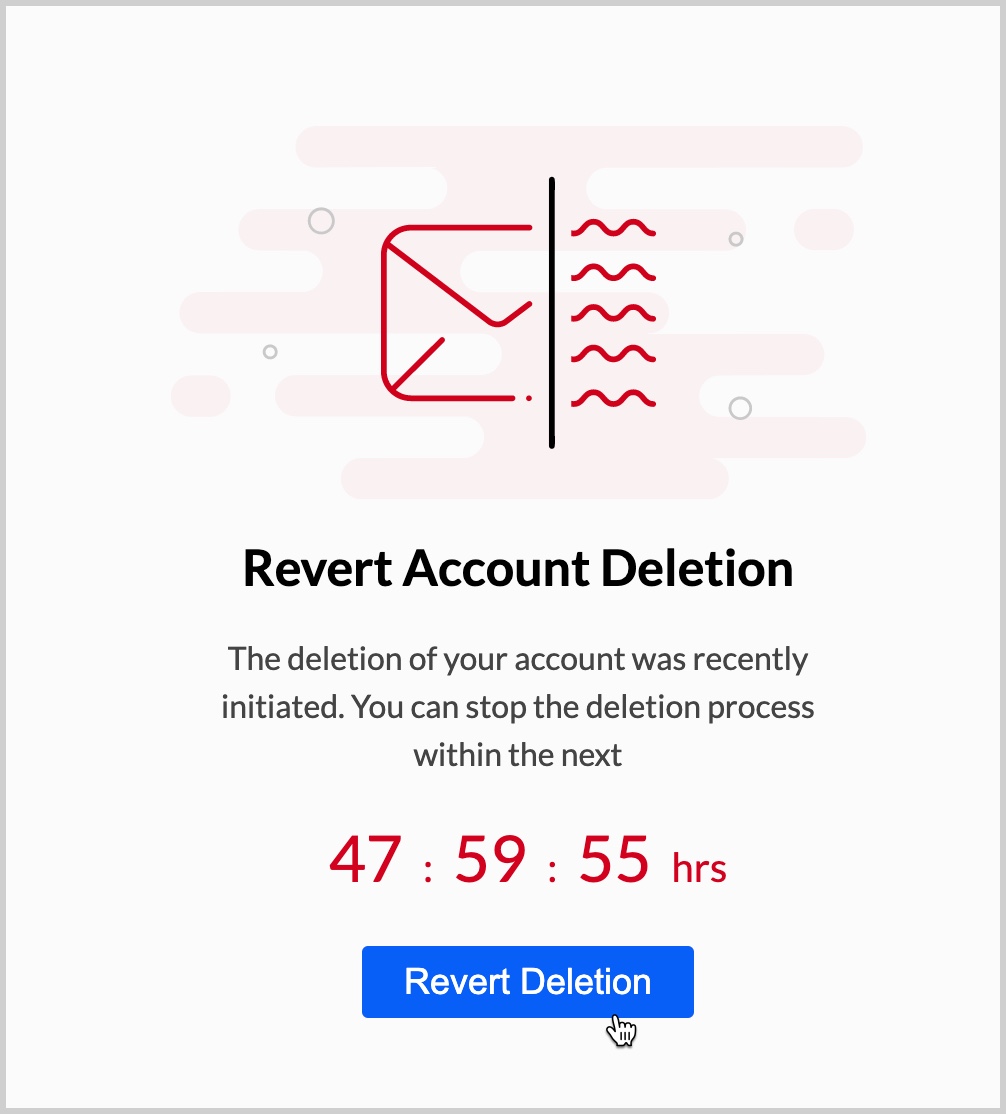单击事务性电子邮件服务工具上的“恢复删除”