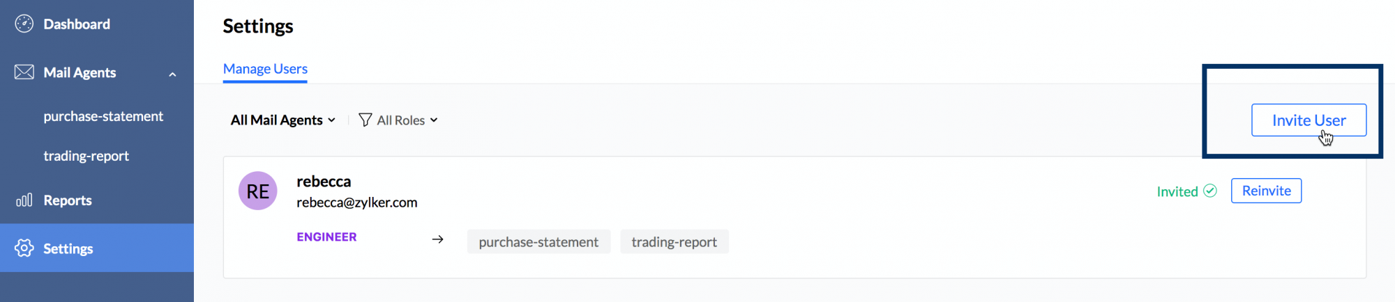 邀请新用户加入您的事务性帐户