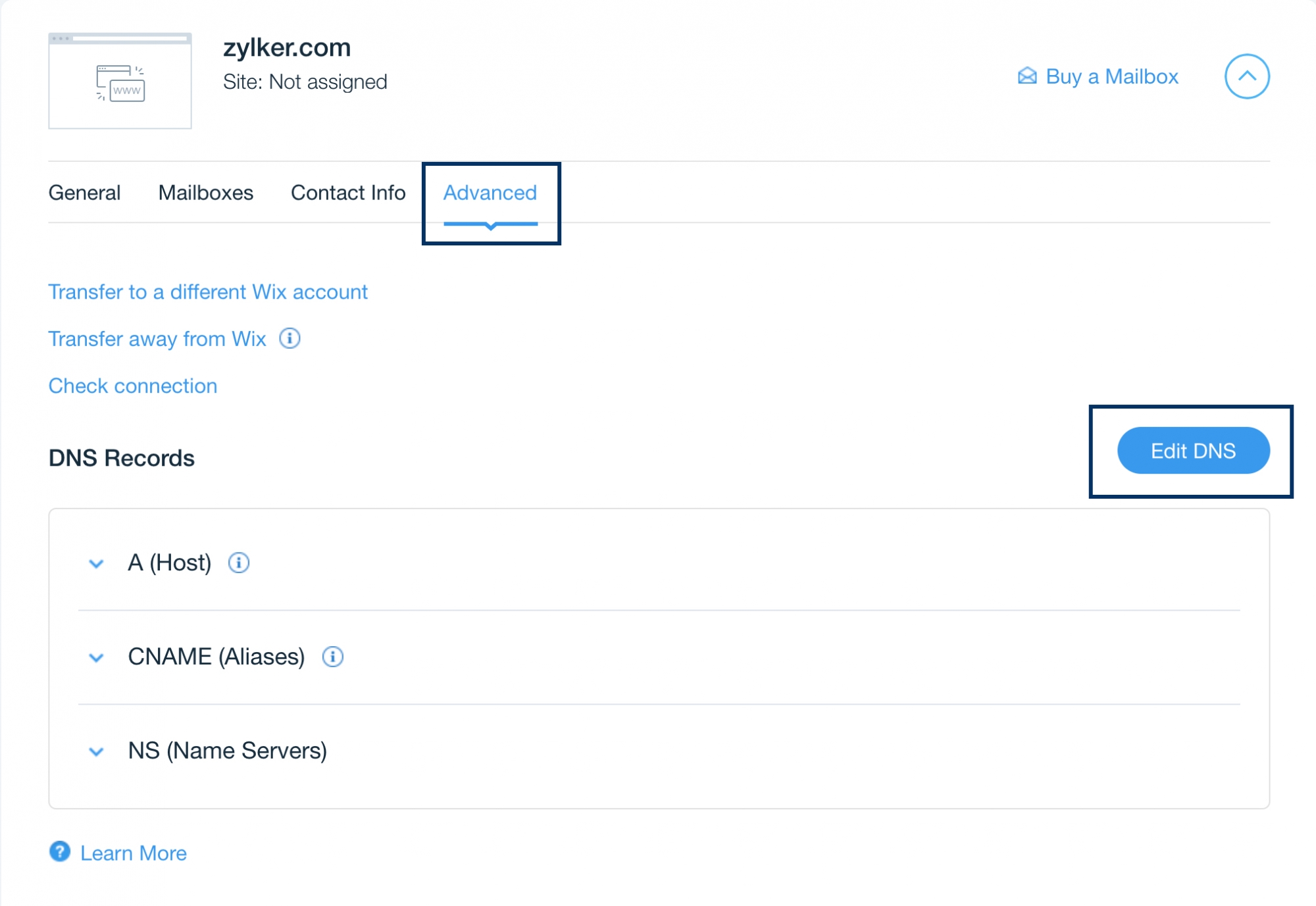 关于在 Wix DNS 中添加 CNAME 以进行验证的步骤