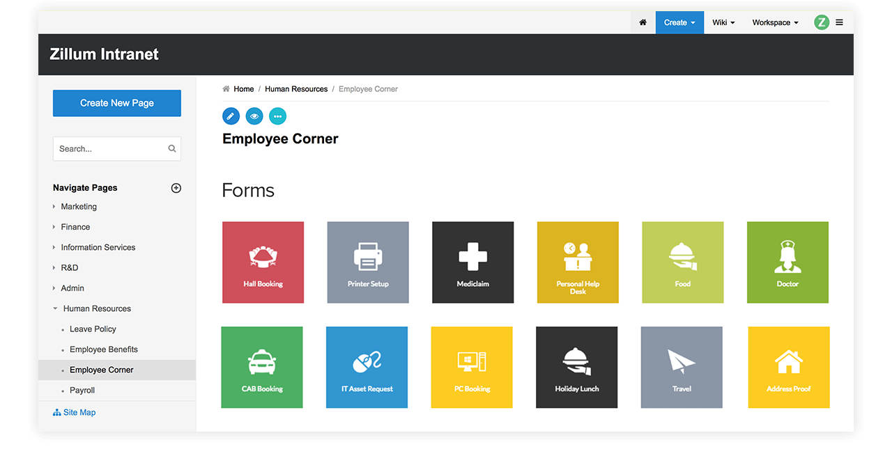 Zoho Wiki 是一款易于使用的知识管理工具。