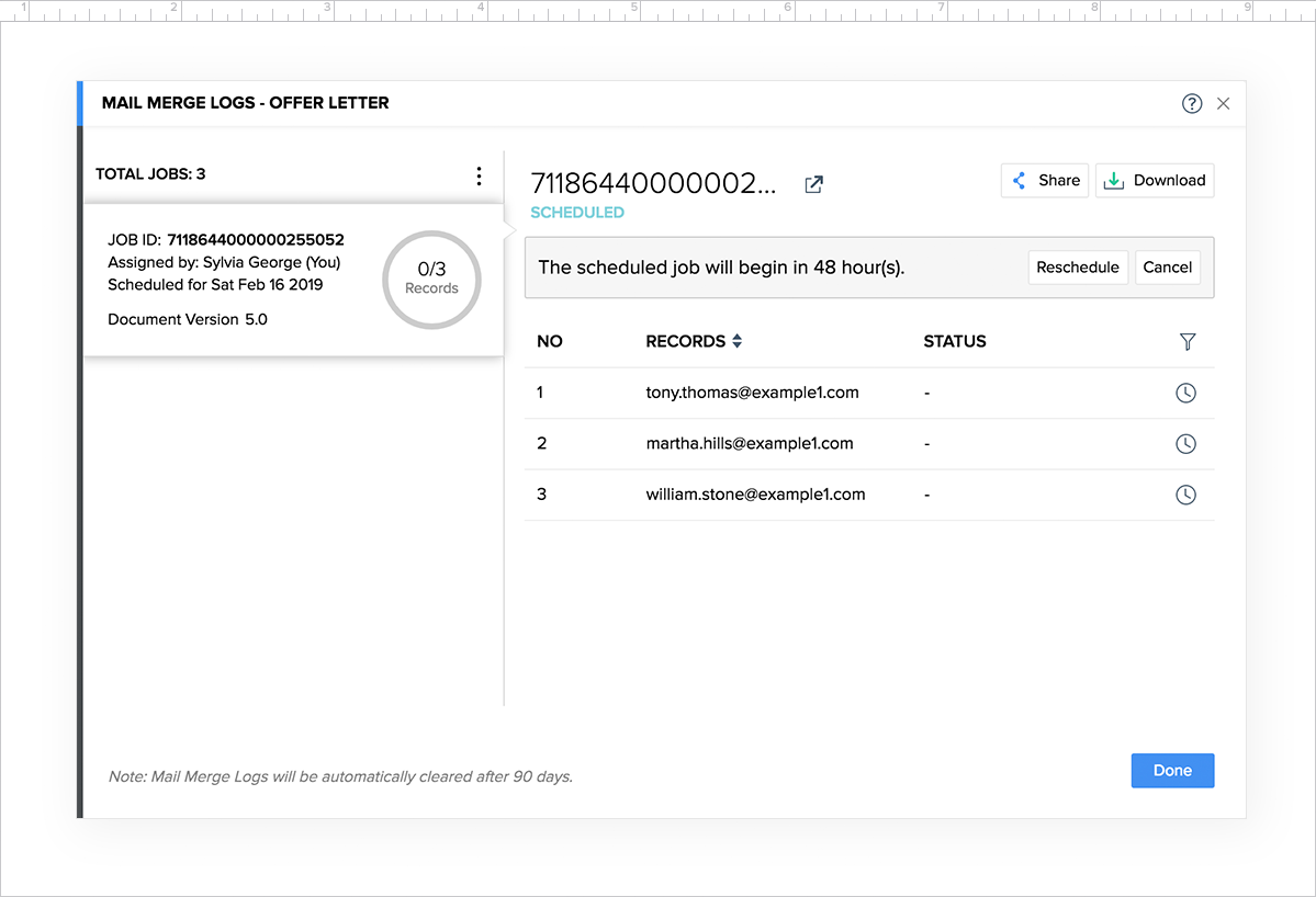 邮件合并定时执行