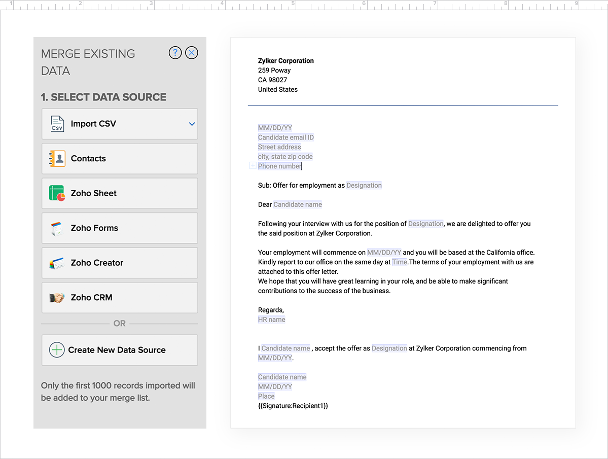 邮件合并-数据源