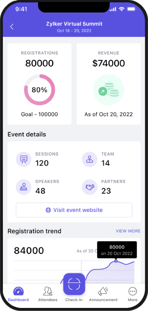 Event app for event organizers