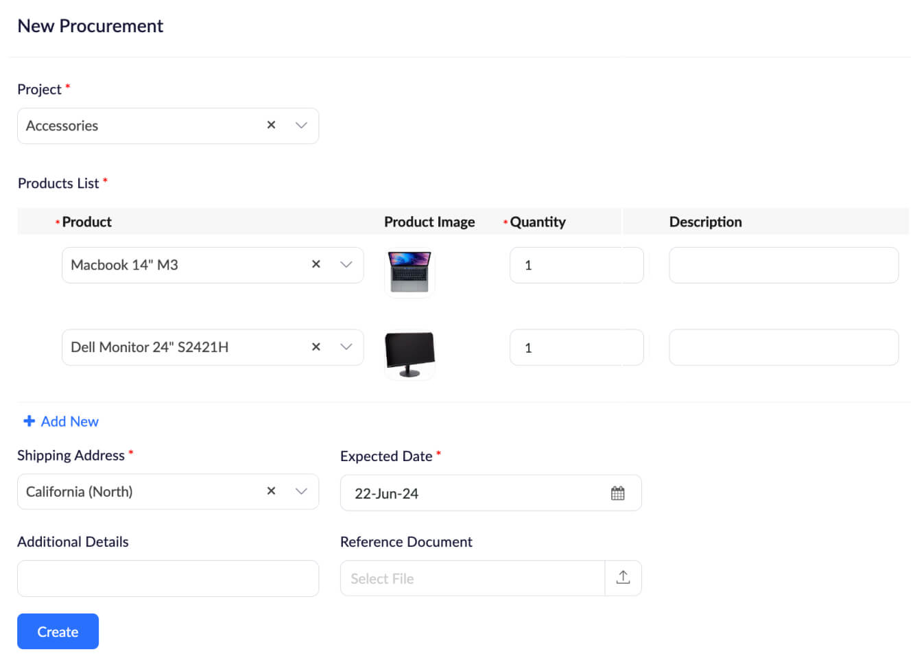 简化的采购申请